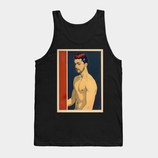 Tolouse-Lautrec theatre poster style topless man Tank Top by YasBro